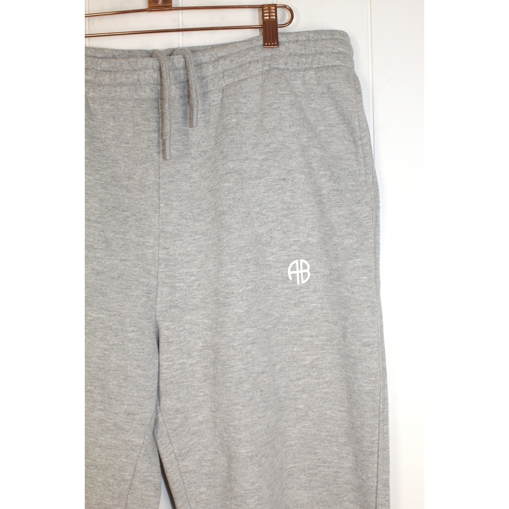 Anine Bing Karter Sweatpants Gray Women's XL Cotton Fleece‎ Relaxed Logo Slouchy - Picture 4 of 7